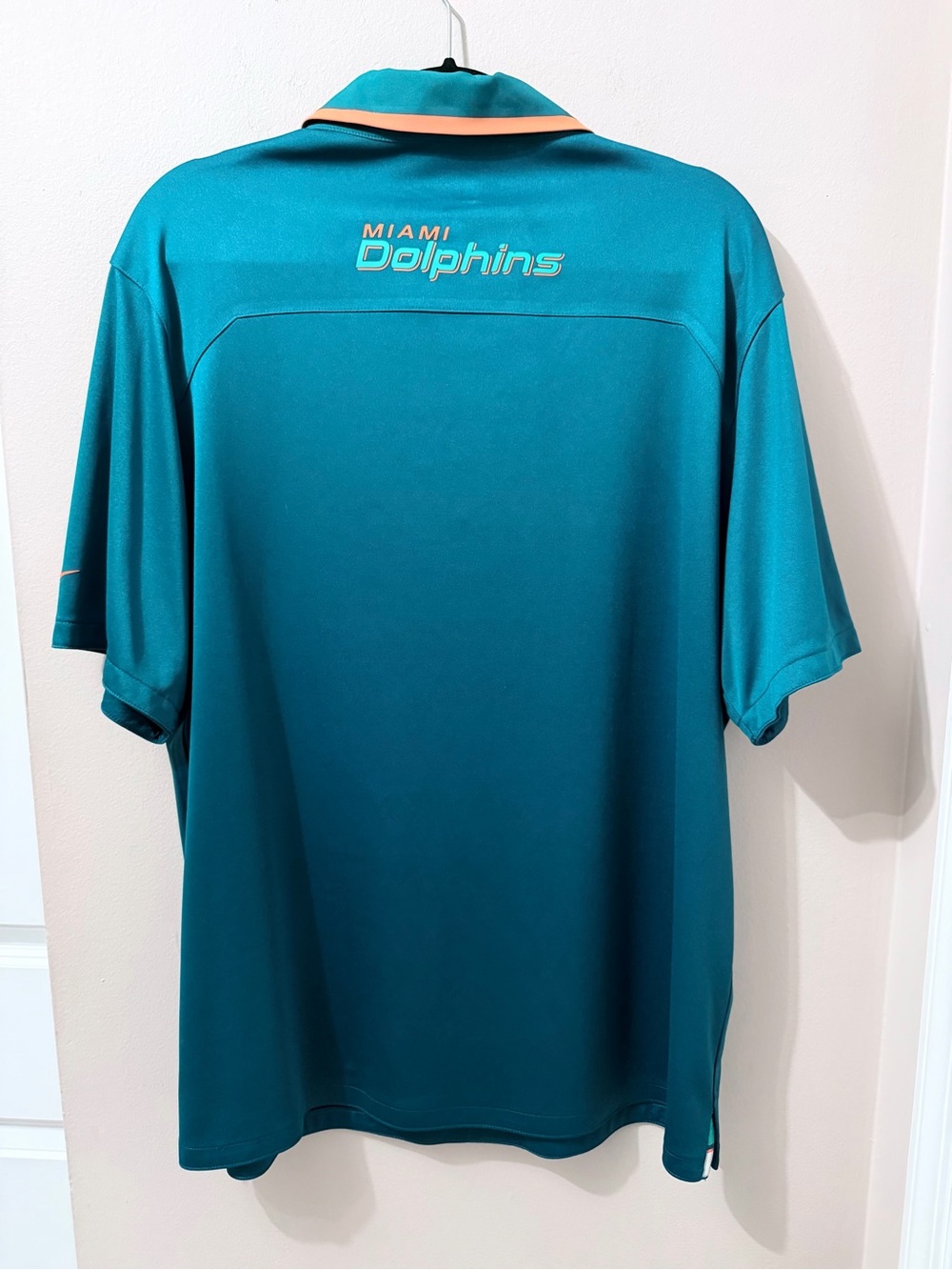 Nike Miami Dolphins Polo Shirt Size XL Aqua Orange Logo Dri-Fit NFL On Field - Picture 2 of 15